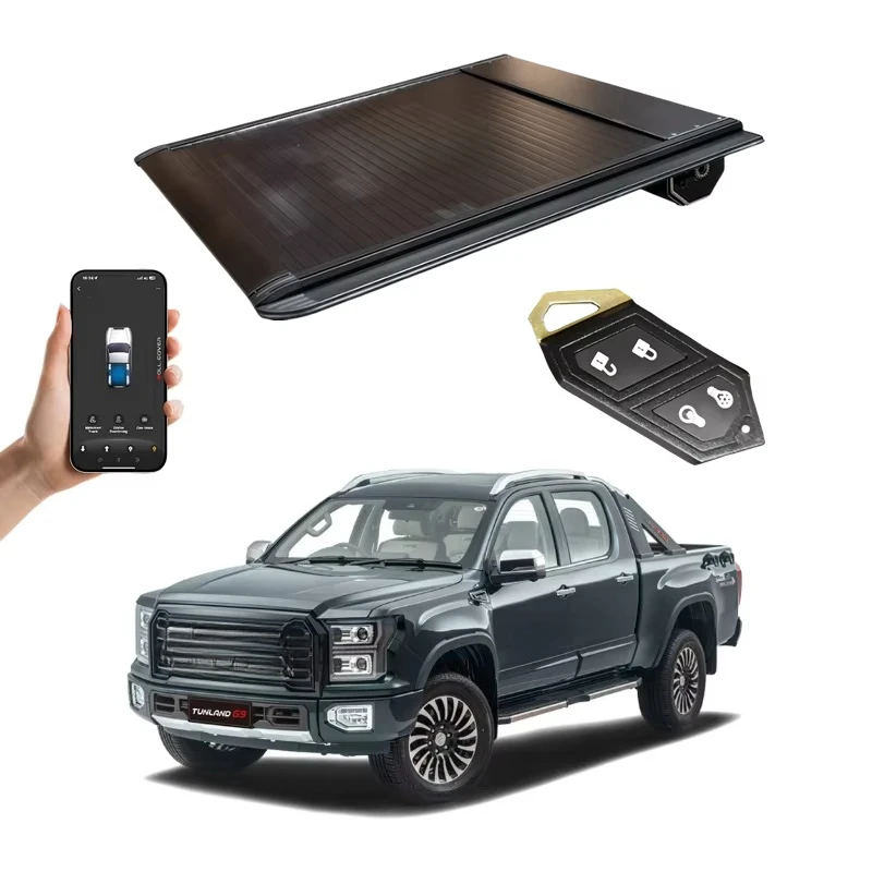 

Electric Remote Control Roll-Up Tonneau Lid for Foton Tunland Ranger Pickup Truck Bed Cover with Locking Function