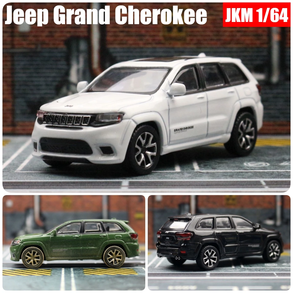 지프차를 위한 최고의 장난감: 1/64 Jeep Grand Cherokee Trackhawk Toy Car JKM 1:64 SUV Vehicle Model