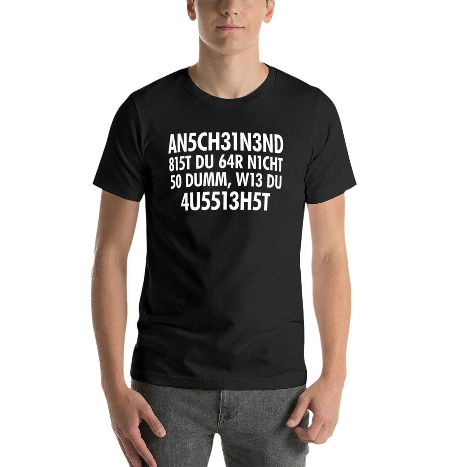 Anscheinend bist du gar nicht so dumm, wie du aussiehst! T-Shirt Short sleeve tee kawaii clothes t shirt for men image 4