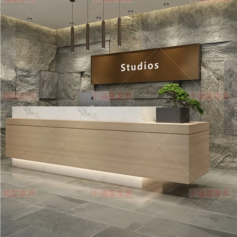 Office Hotel Reception Desks Table  Modern Shop Bar Beauty Display Shelf Front Reception Desks Luxury Meuble Room Furniture