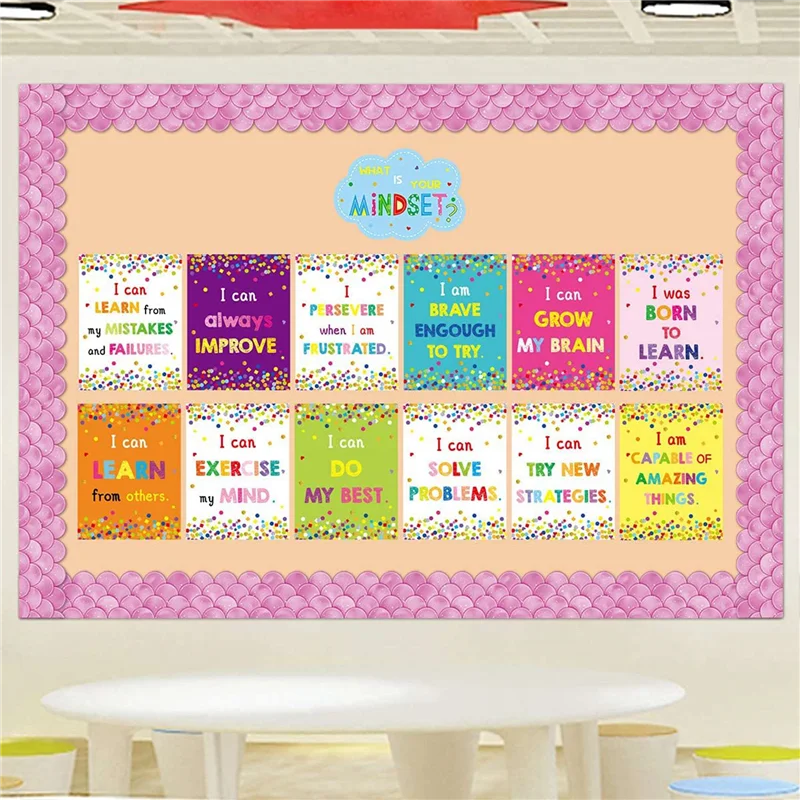 2X 20 متر أومبير الأرجواني الاسكالوبس لوحة الإعلانات الحدود قوس قزح الحدود المستقيمة الفصول الدراسية أو ديكور المنزل المدرسة #3