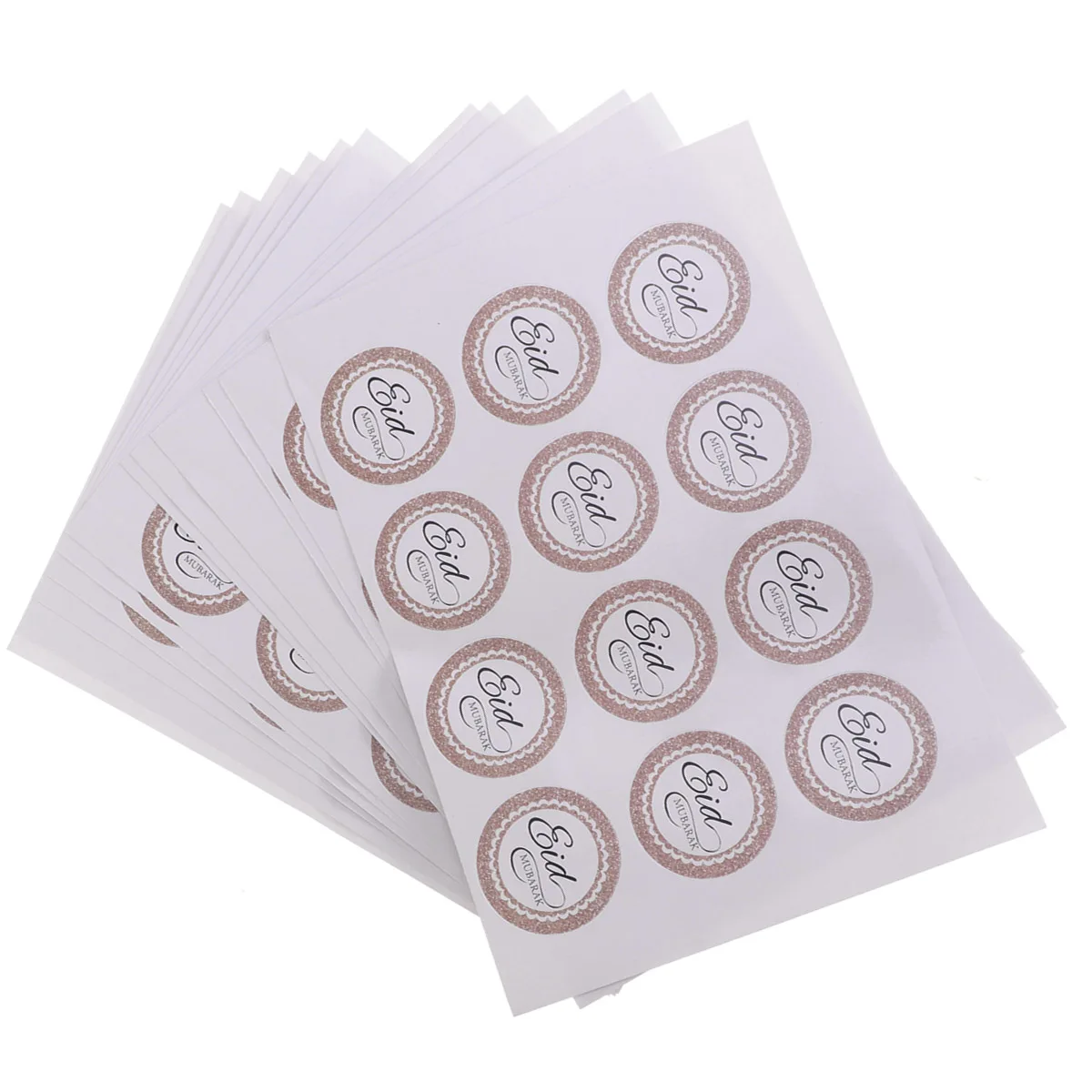 

12 Sheets Gift Box Stickers Round Muslim Decal Ramadan Sealing Mubarak Supplies