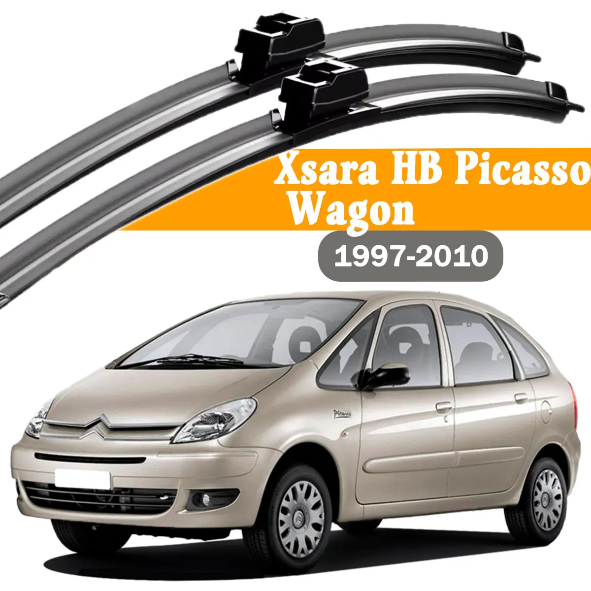 2 Stück Auto-Frontscheibenwischerblätter für Citroen Xsara HB Picasso Wagon 1997-2010 Windschutzscheiben-Regenbürsten Zubehör