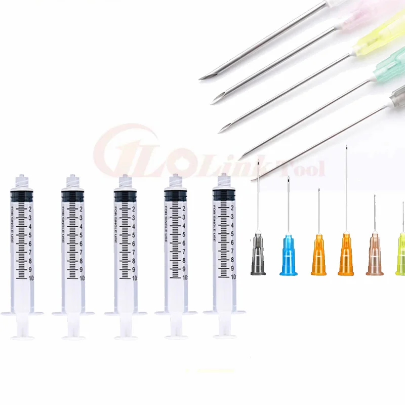 5Pack New 1ML 3ML 5ML 10ML luer lock Syringe With 18G 21G 22G 25G 27G sterile Needle Dispense Needles For Liquid Tool Parts