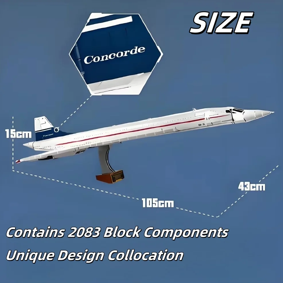 2025 طقم بناء ايرباص كونكورد طائرة أسرع من الصوت مكوك الفضاء 10318 نموذج لعبة تعليمية هدايا عيد الميلاد وعيد الميلاد #6