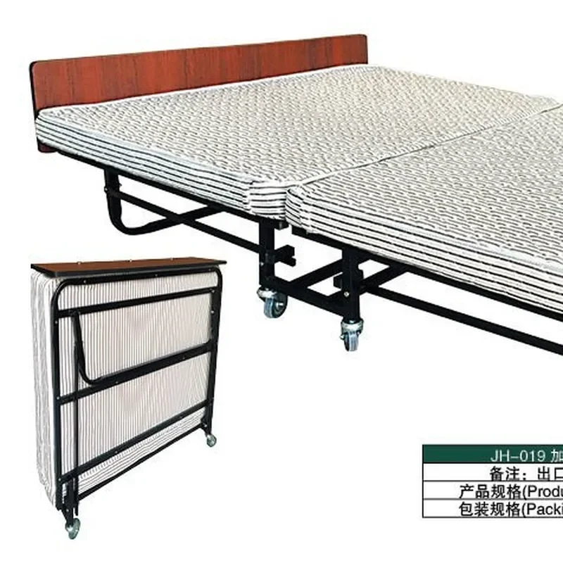 Nordic Folding Bed Metal Extra Bed Space Saving Movable Guest Bed for Hotel Office Home Dual Purpose Lunch Break Sleeping Cot