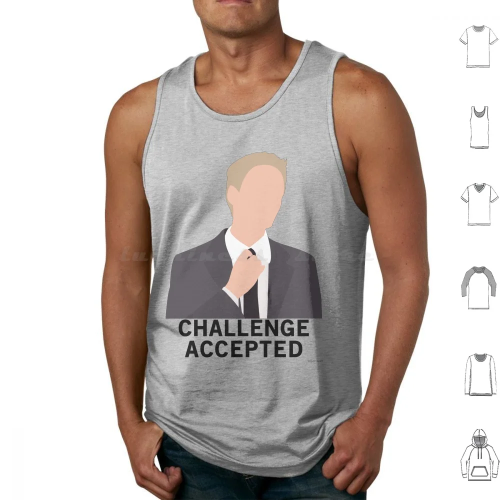 Barney Stinson Challenge Accepted Tank Tops Print Cotton Barney Stinson Barney Stinson How I Met Your Mother How Met Your