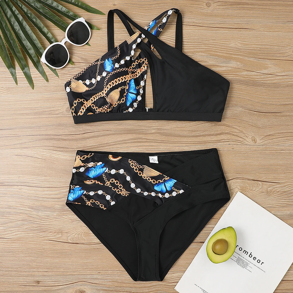 2022 nieuwe ummer women fashion luipaardprint tweedelig badpak met hoge taille damesbadpak sexy bikinikak losse strandkleding