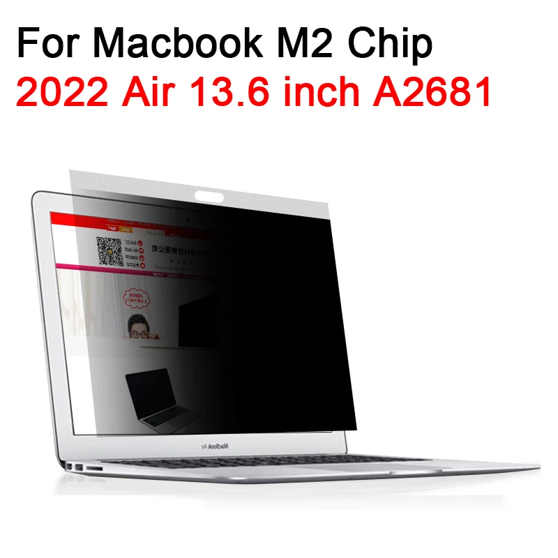 

Anti-spy Screen Protector For Macbook M2 Air 13.6 inch A2681 2022 Matte Anti-glare Privacy Filter Anti-peep Waterproof PET Film