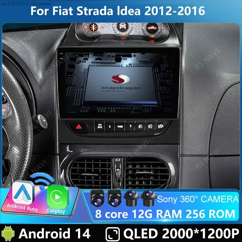 

Автомагнитола на Android 14 для Fiat Strada Cdea 2012, 2013, 2014, 2015, 2016, Автомагнитола для Carplay, мультимедийный видеоплеер, навигация, GPS, DVD