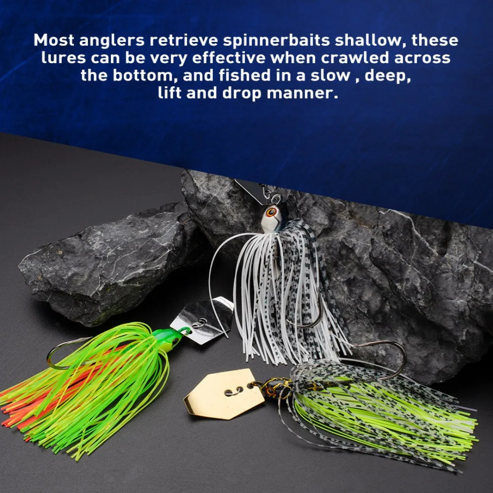 Effective Soft Fishing Lure 5 Color 7G/9G/12G/14G/21G Blade Metal Bait Wobbler Weedless Fishing Lure For Bass Pike Walleye Fish