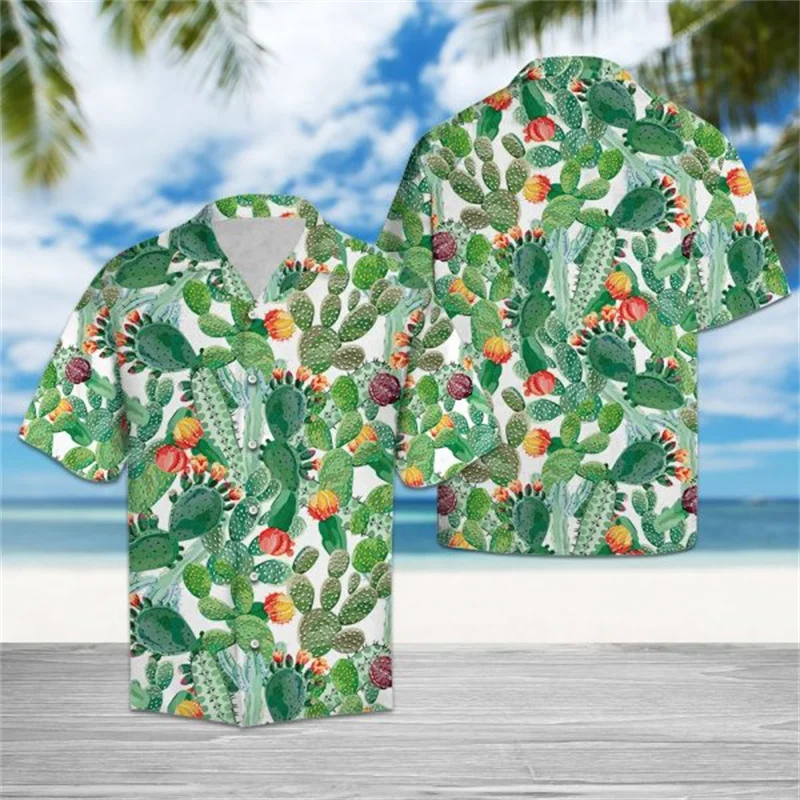 New 3D Cactus Succulent Printing Shirts & Blouses For Men Children Fashion Cute Short Shirts Women Harajuku Y2k Kawaiian Clothes