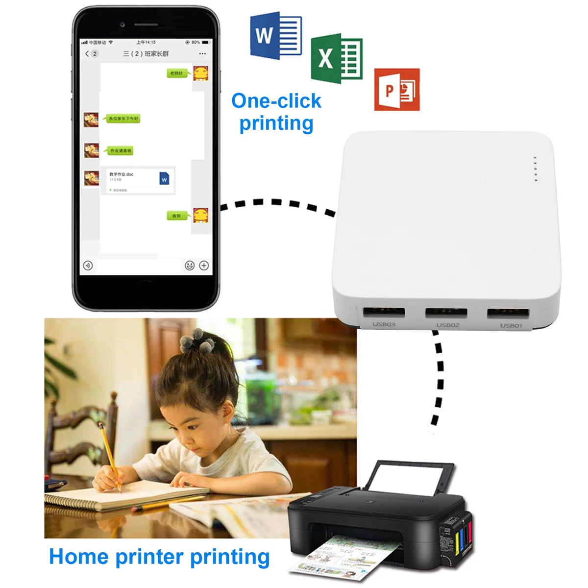 New Wired Print Server Connects 3 USB Printers At the Same Time Sharer Standard 100M Network for WIFI/BT4.0 EU PLUG