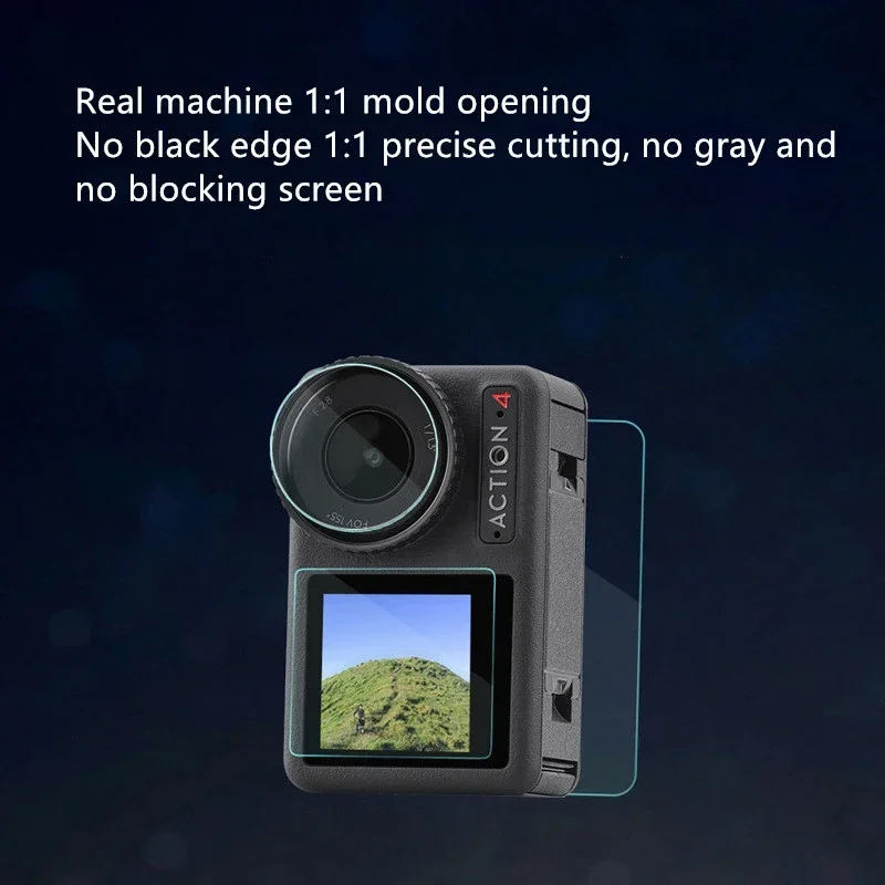 6 в 1 комплект, защитная пленка из закаленного стекла для экрана объектива, пленка для экрана Hd дисплея для DJI Osmo Action 4, аксессуары для камеры