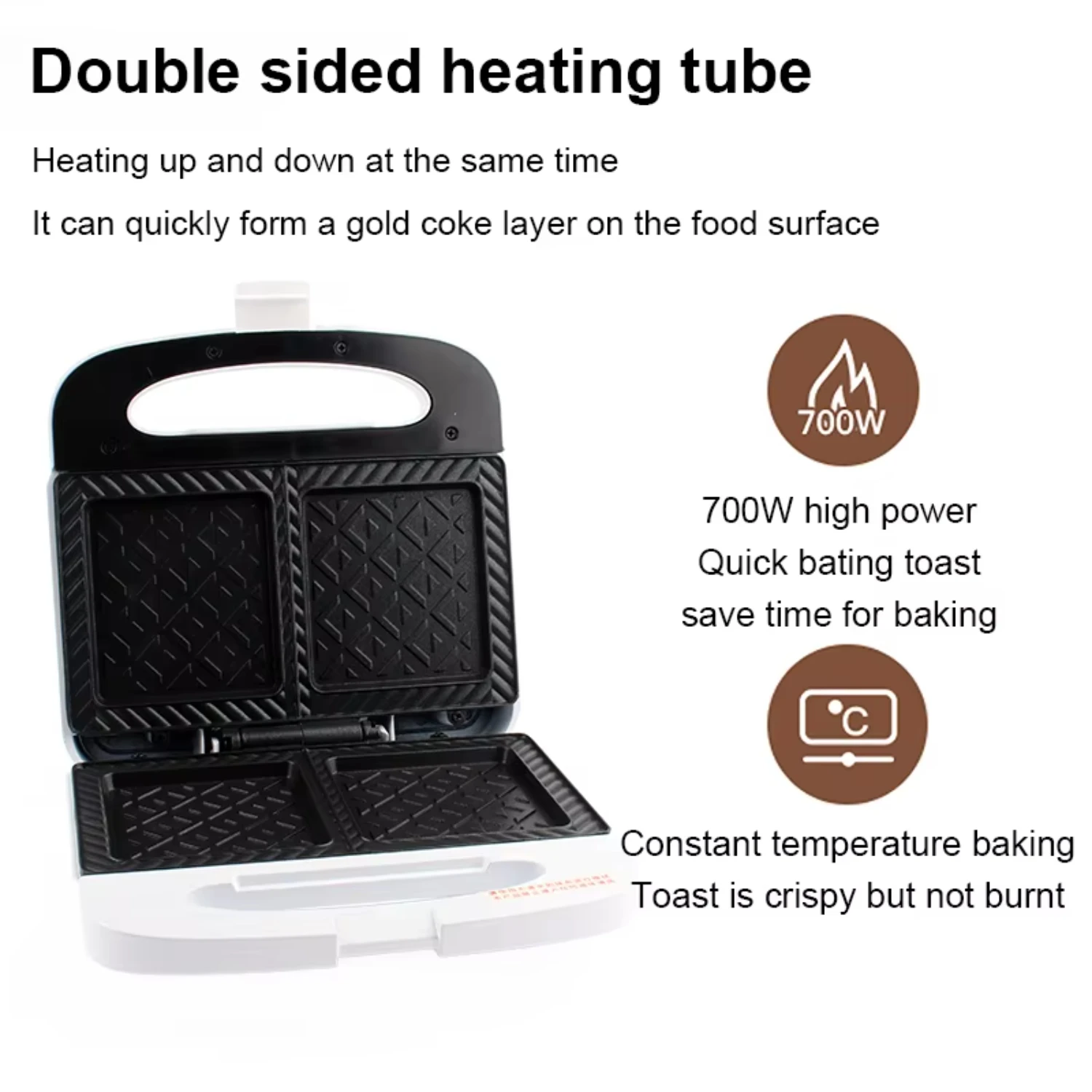 Sanduicheira café da manhã máquina de cozimento ovo omelete fogão grill pan dupla face pão pressão torradeira ligh forno de alimentos