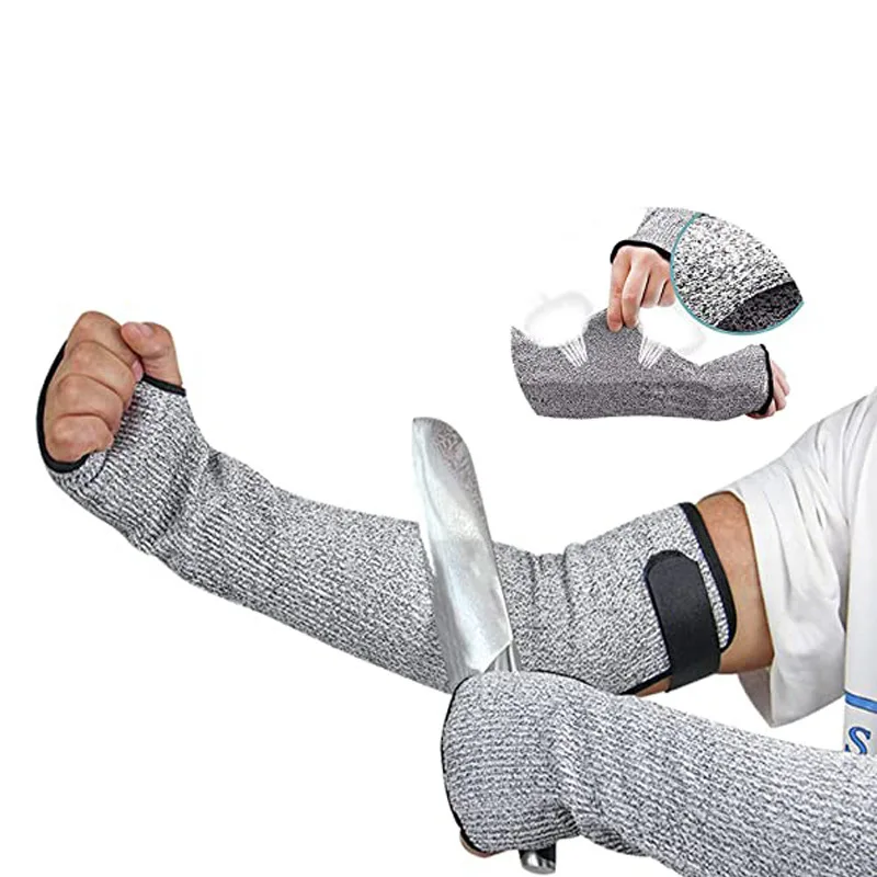 High Wear-resistant Cut-resistant  Long Arm Breathable Level 5 Labor Protect Sleeve Occupy Work Industrial Use 45cm with Velcro