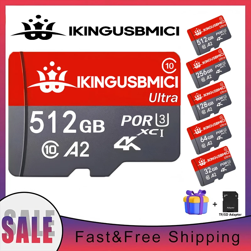 TF Cards 32GB 256GB 512GB 128GB Memory Card Micro TF SD Card SD Cards UHS-I for CCTV/Tablet/PC/Nintendo Switch/Baby Monitor