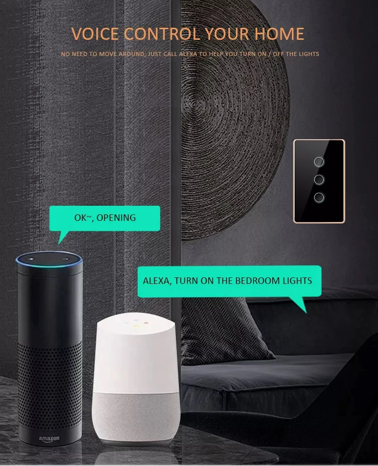 STLF Factory Us/الاتحاد الأوروبي لوحة اللمس الزجاجية القياسية واي فاي زيجبي الذكية الكهربائية الجدار مفتاح الإضاءة لجوجل هوم اليكسا #6