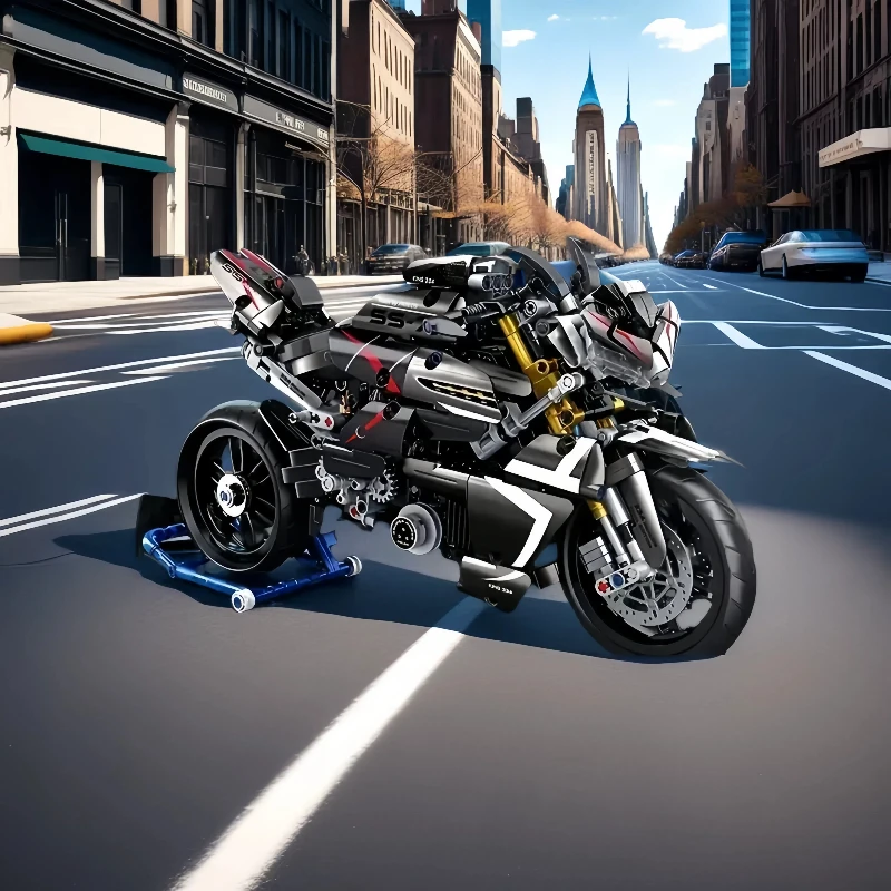 

Cool motorcycle 1:8 building block decoration. A medium-difficulty assembled motorcycle collection model. Fun festival gift/birt