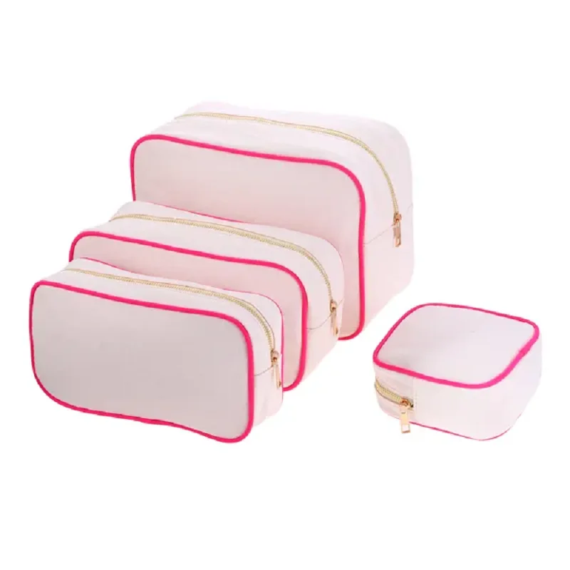 Fashion Customized Cute Makeup Toiletry Pouch Women Canva Cosmetic Bags