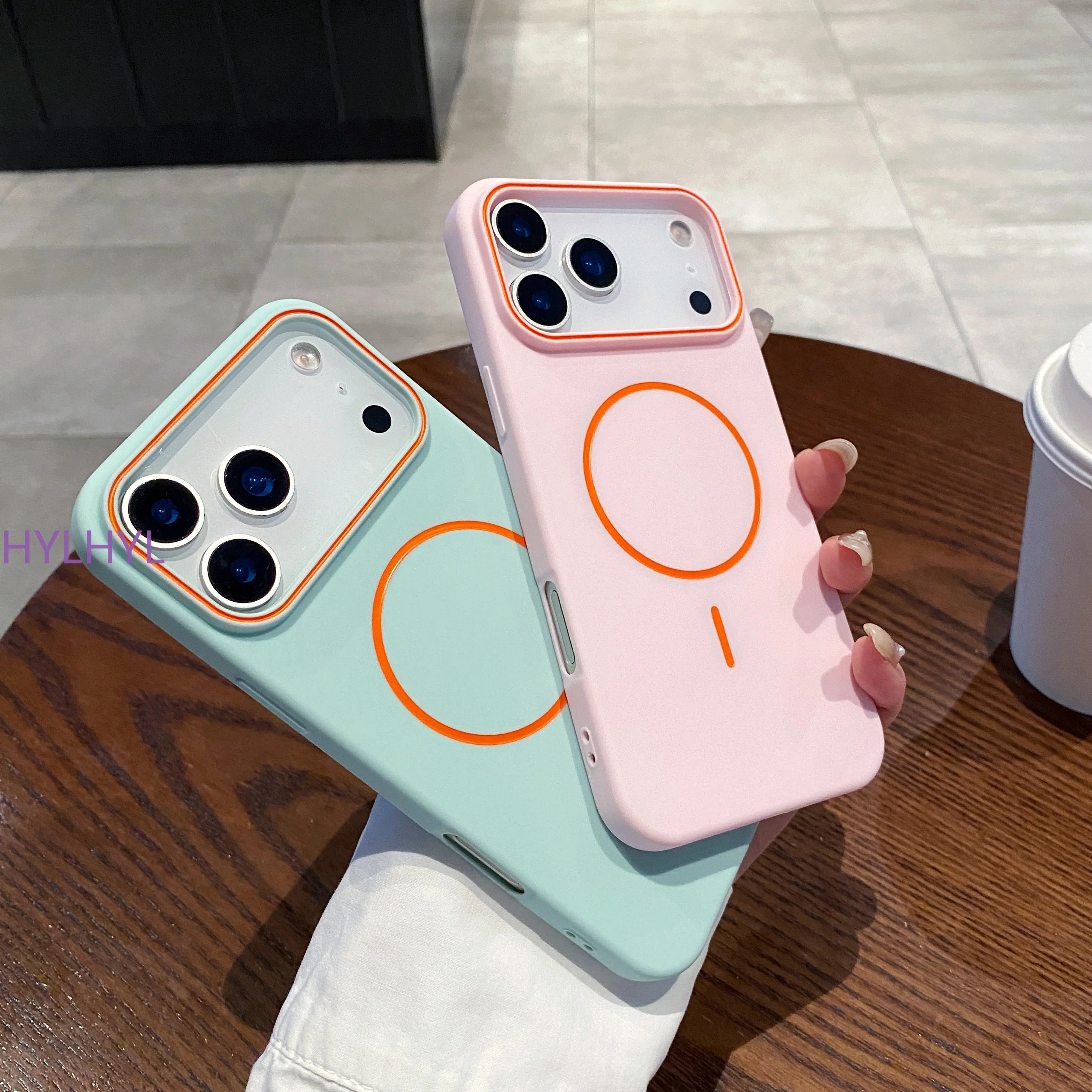 Funda Magnética Colorida con Sensación de Piel para iPhone 18 17 Air 16 15 14 13 12 Pro Max, Carga Inalámbrica, Funda Protectora Antigolpes