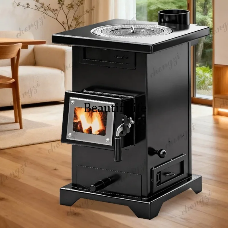 Rural dual-purpose high-grade stove Wood stove Household winter smokeless thickened indoor and outdoor heating stove