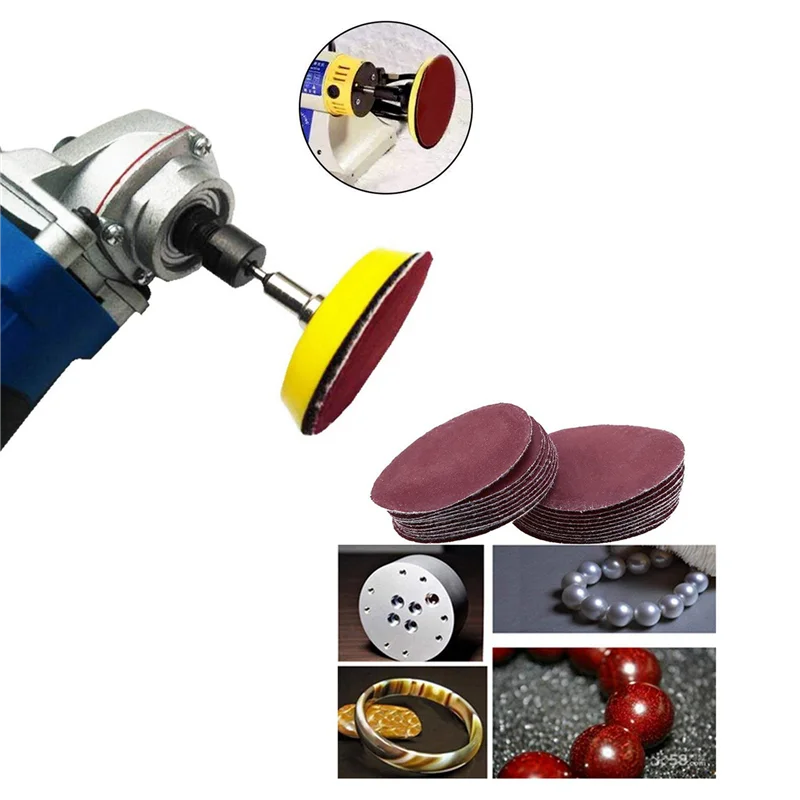 AS94-1 Inch 300 Pcs Sanding Discs Pad Kit Round Sandpaper Hook Loop Sander Backer