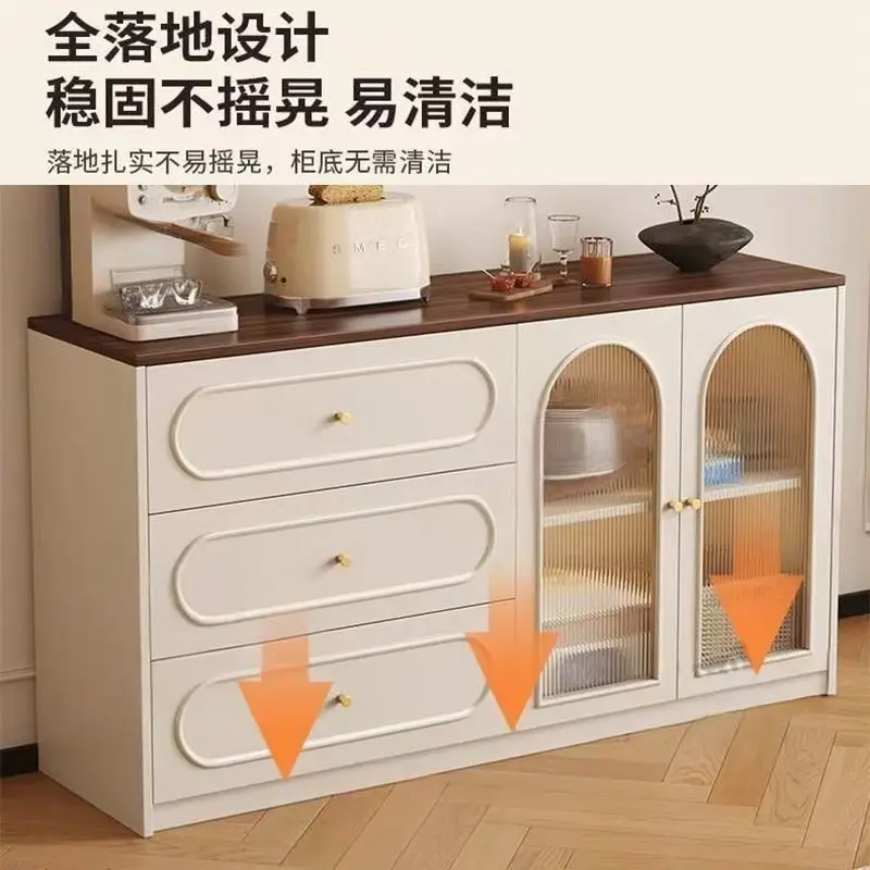Solid wood dining side cabinet against the wall, large-capacity entry at the entrance of the household, integrated storage at th