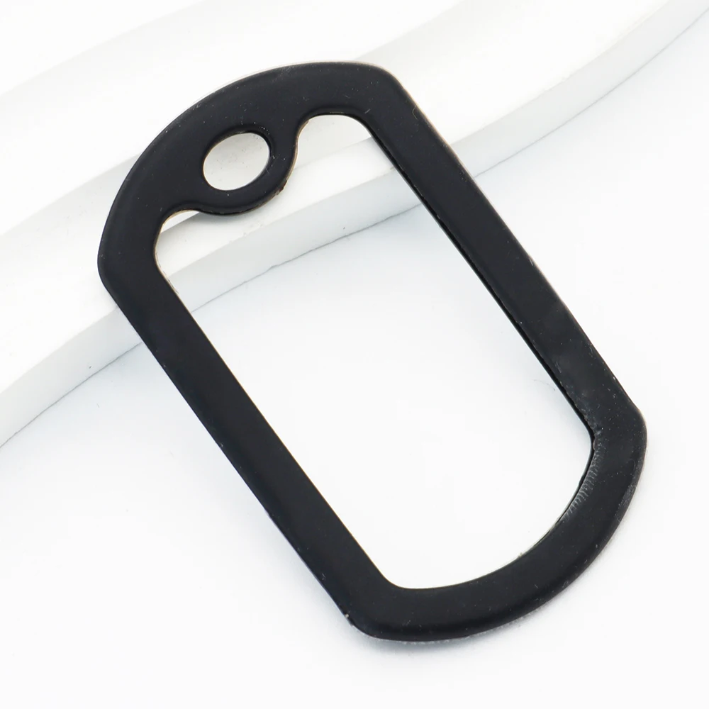 100Pcs Rectangular Rubber Leather Pet ID Tag Pendant Key Ring Pendant Silent Accessories