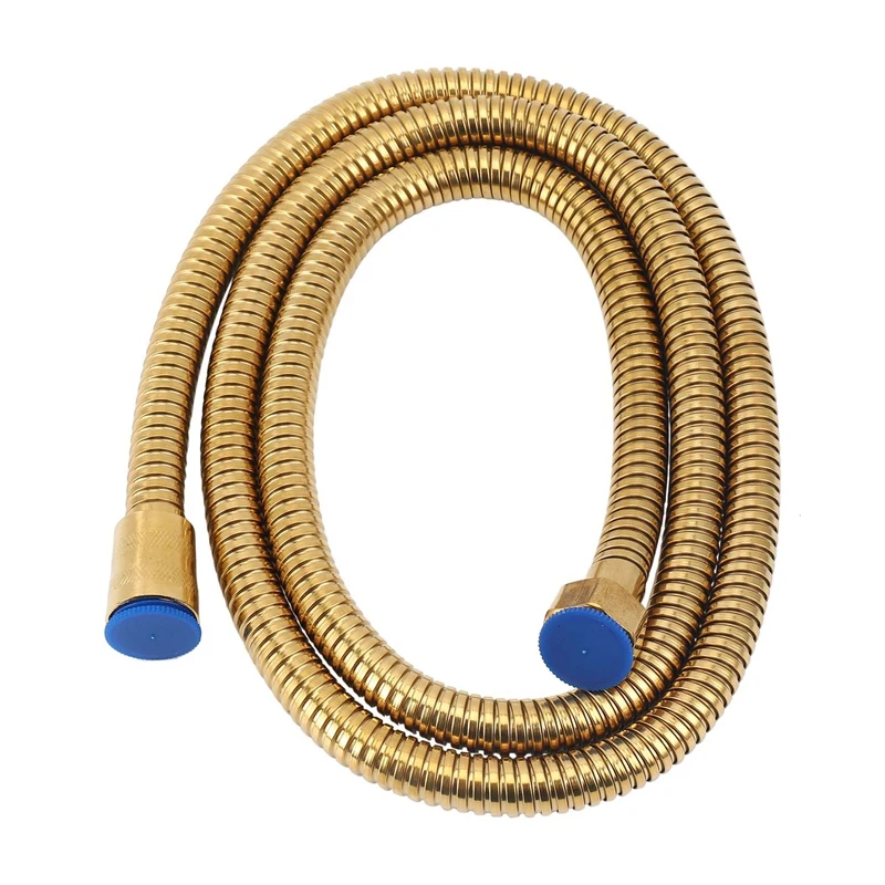 خرطوم رأس دش ذهبي بطول 1.5 متر، أنبوب مياه للحمام من الفولاذ المقاوم للصدأ مرن طويل-A07G