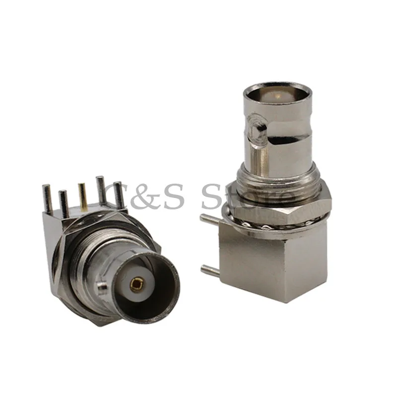 

2 шт. BNC-KWE BNC гнездовой разъем/разъем 75 Ом коаксиальный адаптер для крепления на панели 90 градусов для видеонаблюдения