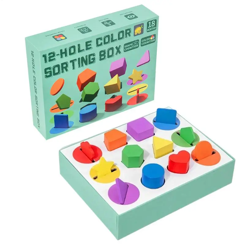 

Wooden Shape Sorter Toy Toddler Color Shape Learning Wooden Educational Toy For Kids 3 Develop Fine Motor Skills Preschool Early