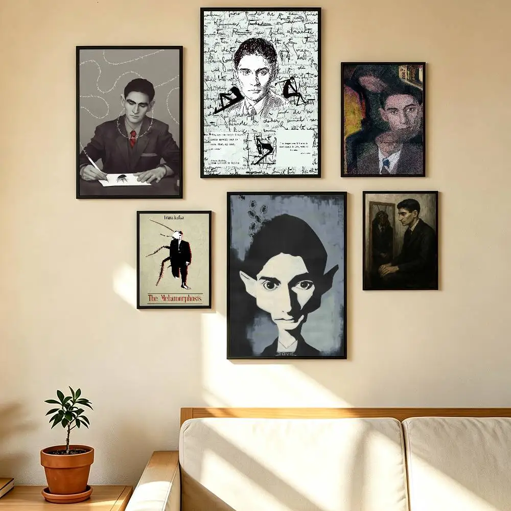Abstract Surreal F-Franz Kafka Poster Waterproof Wall Art Sticker For Bar Living Room Vintage Decor High Quality Print Gift