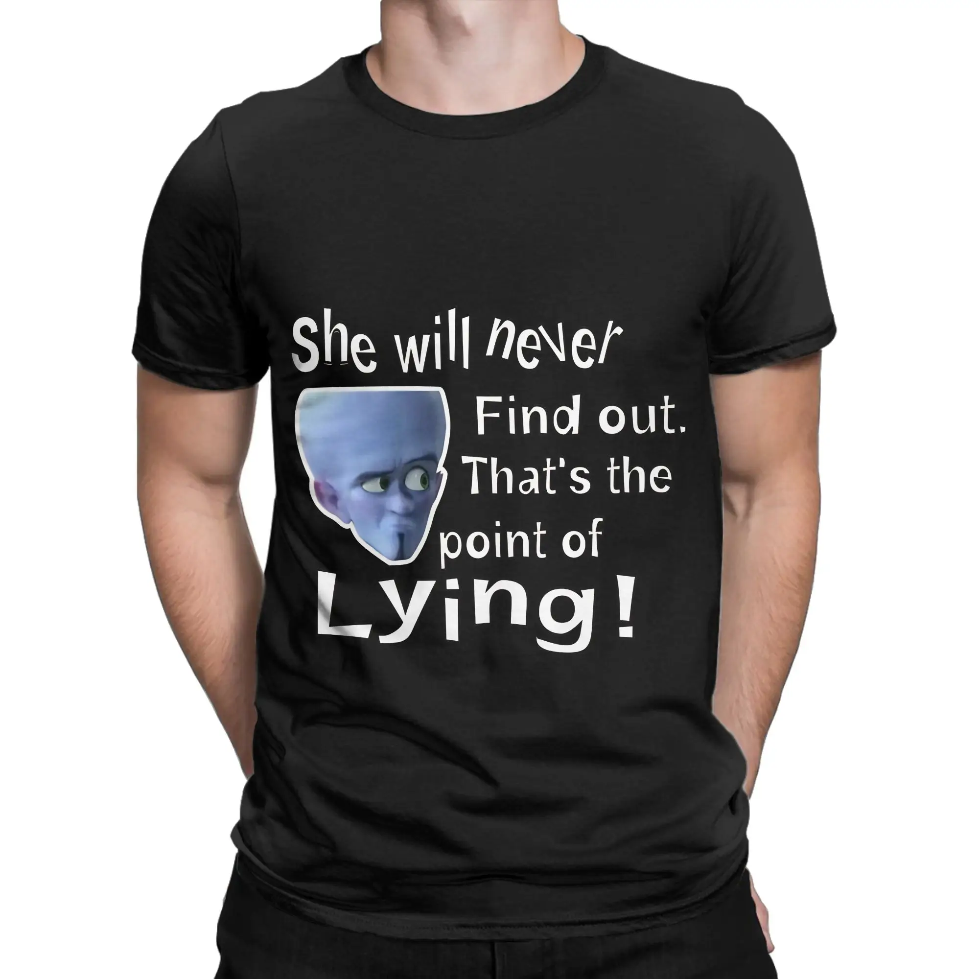 MEGAMIND Point of Lying   Classic Shirt Graphic 100% Cotton T-Shirt Megamind vs The dDoom Syndicate Tees Tops For Men