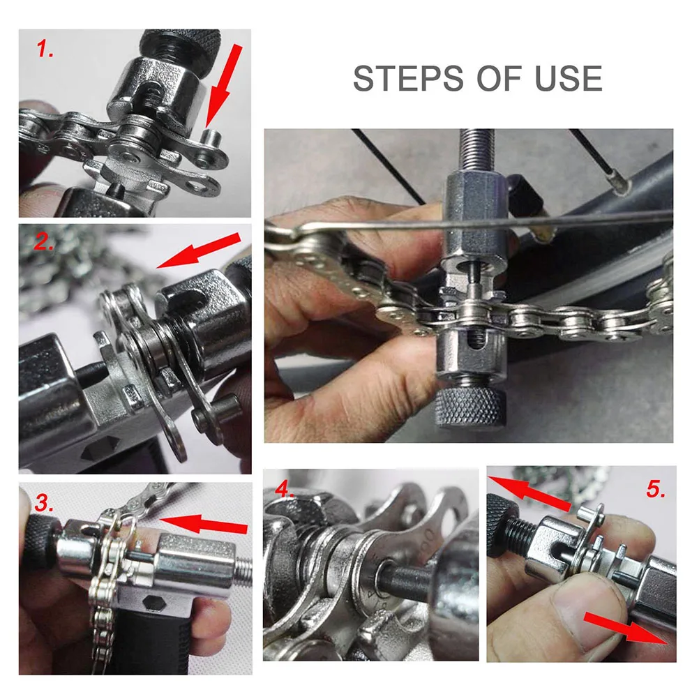 

Universal Bike Chain Tool With Chain Hook Chain Repair Tool, Bike Chain Splitter Breaker Remove And Install Chain Breaker