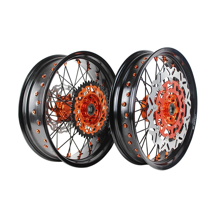 Super motard Motorcycle accessories CNC  17'' Aluminum alloy rims  For SXF450 custom