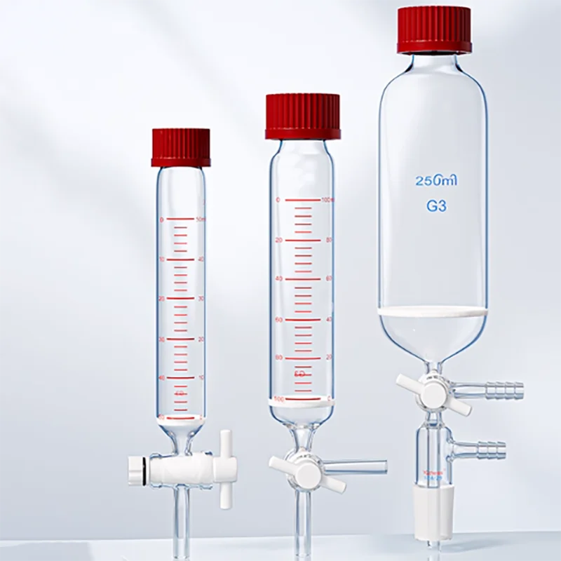 

Polypeptide solid-phase synthesis pipe tetrafluoro piston tee connection G3 sand core straight T-type piston