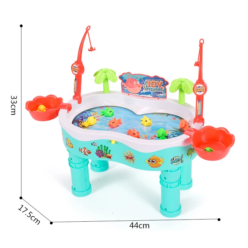 Children Electric Fishing Toy With Music Lights Magnetic Fishing Pool Water Table Montessori Activity Game for Boys Girls