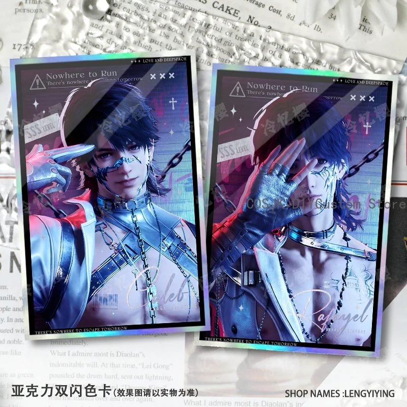 NEW Anime Love and Deepspace Caleb Rafayel Zayne Xavier Sylus Cosplay Cartoon Colored Paper Collection Signature Card Gift