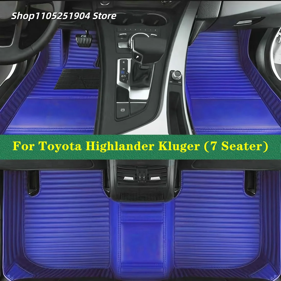 Auto Carpets Car Floor Mats For Toyota Highlander Kluger (7 Seater) 2022 2021 2020 2019 2018 2017 Car Mat Interior 