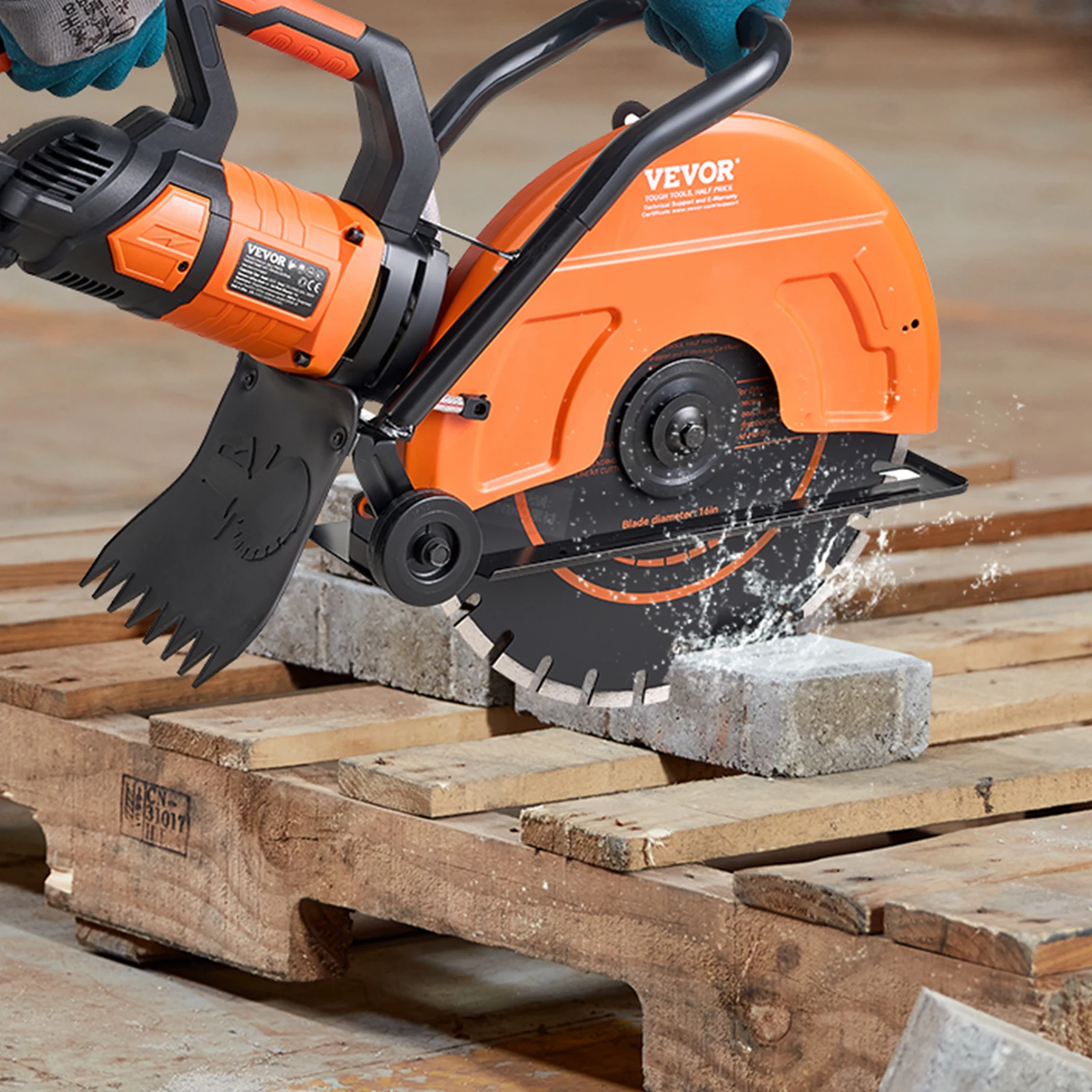 

Электрическая пила для бетона, 16 дюймов, 3200 Вт, 15 А, циркулярная пила-резак с максимальной мощностью. Дисковая пила для влажной резки с регулируемой глубиной реза, 6 дюймов