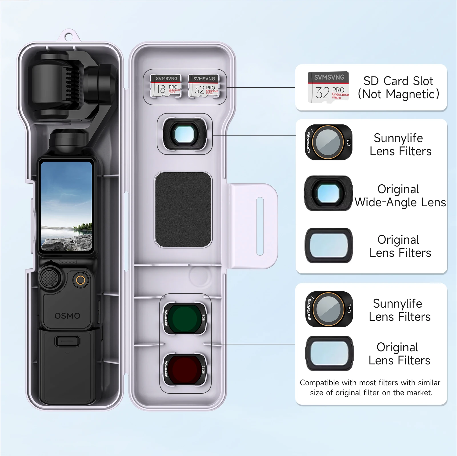Für DJI Osmo Pocket 4 3 Hartschalenkoffer Vollständiger Schutz mit Objektivschutz Schnellverschluss-Klappdesign für Vlog-Zubehör – Detail 20