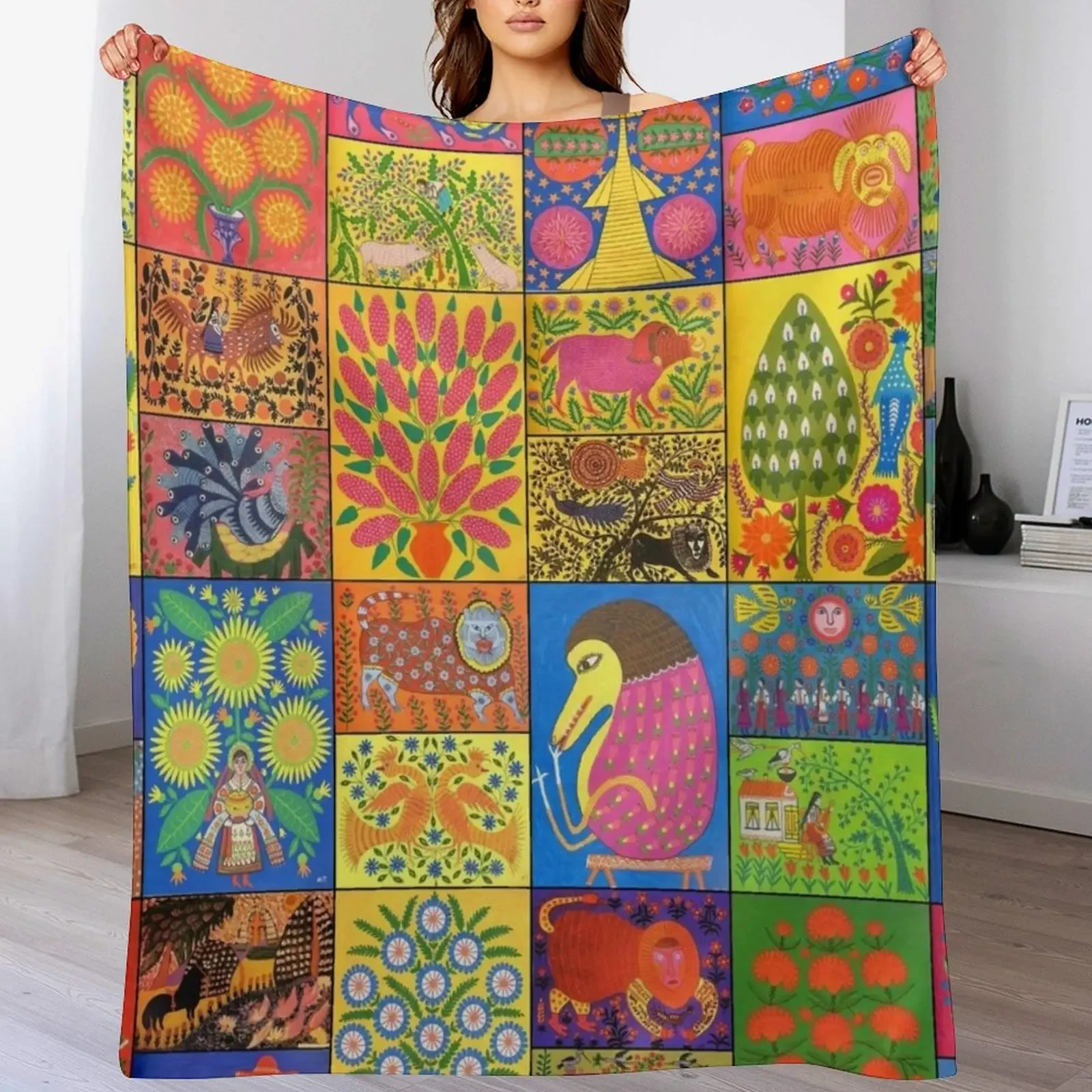 Maria Pryimachenko Throw Blanket Warm Throw Blanket Gift for Anniversary