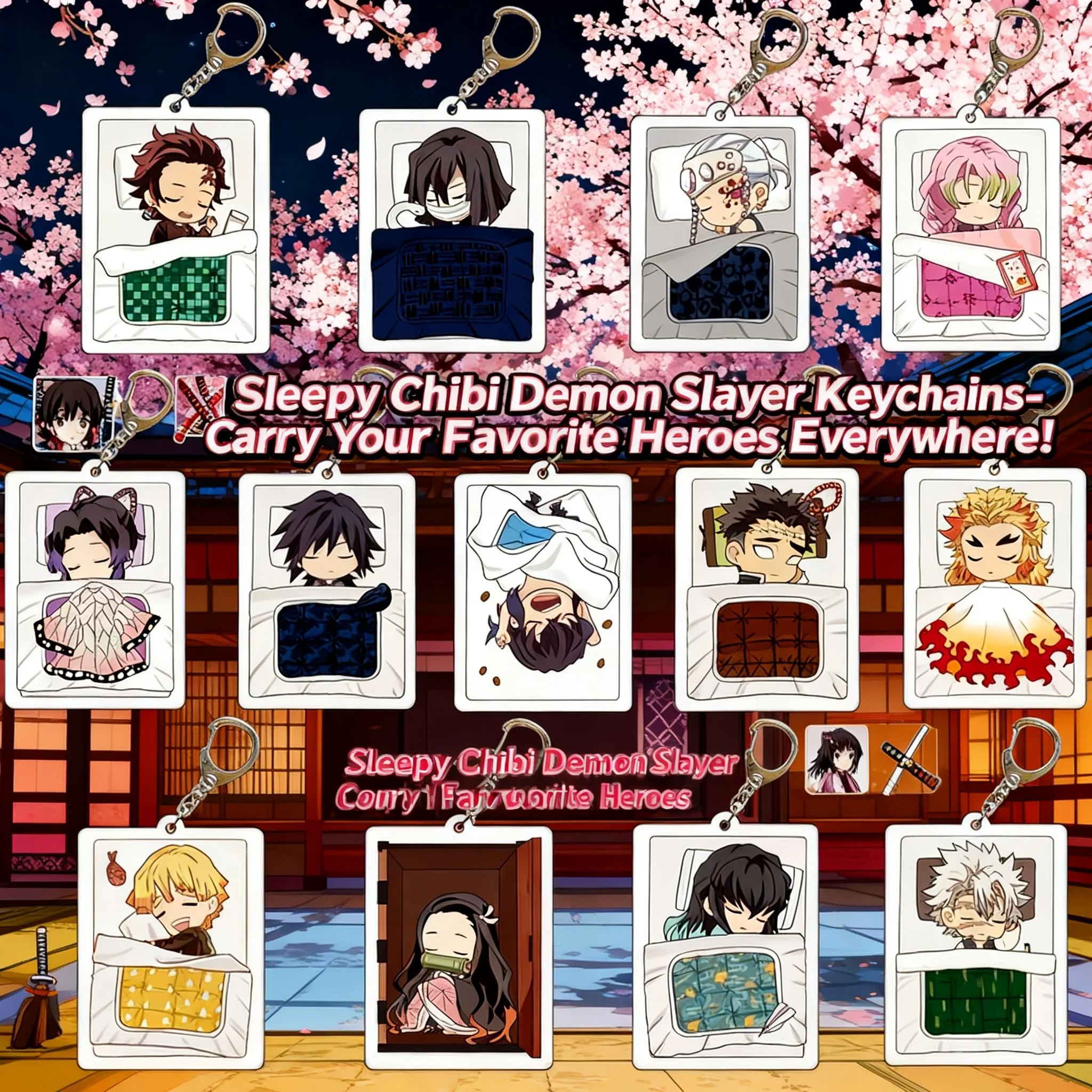 

Anime Demon Slayer Acrylic Transparent Keychain Pendant Accessories Cosplay Gift Merchandise Collection