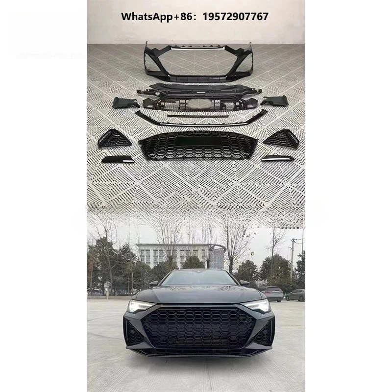 High Quality New Car Bumper Front Lip Rear Diffuser Exhaust Pipe Bodykit for A6 to RS6 2018-2019 Clip-On Clips