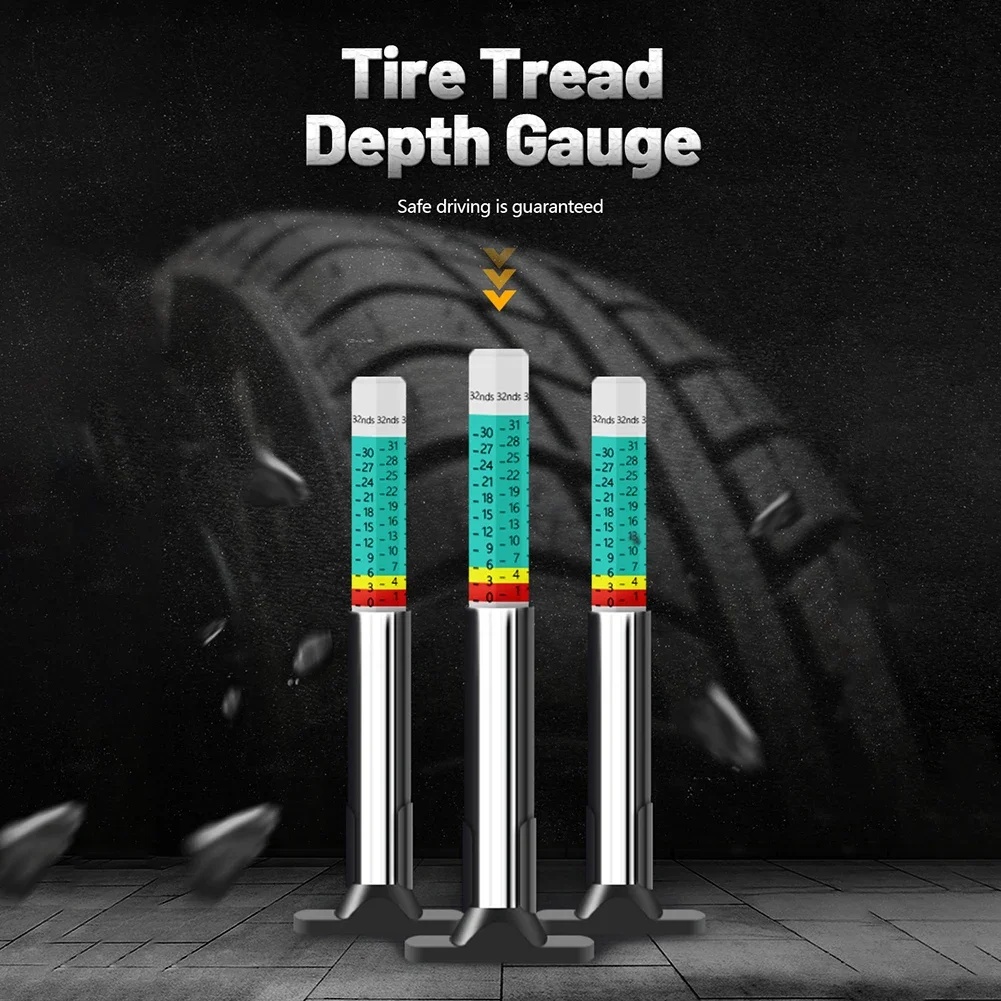 Car Wheel Tyre Measuring Ruler Automotive Tire Tread Pattern Depth Thickness Detection Inspection Meter Accessories