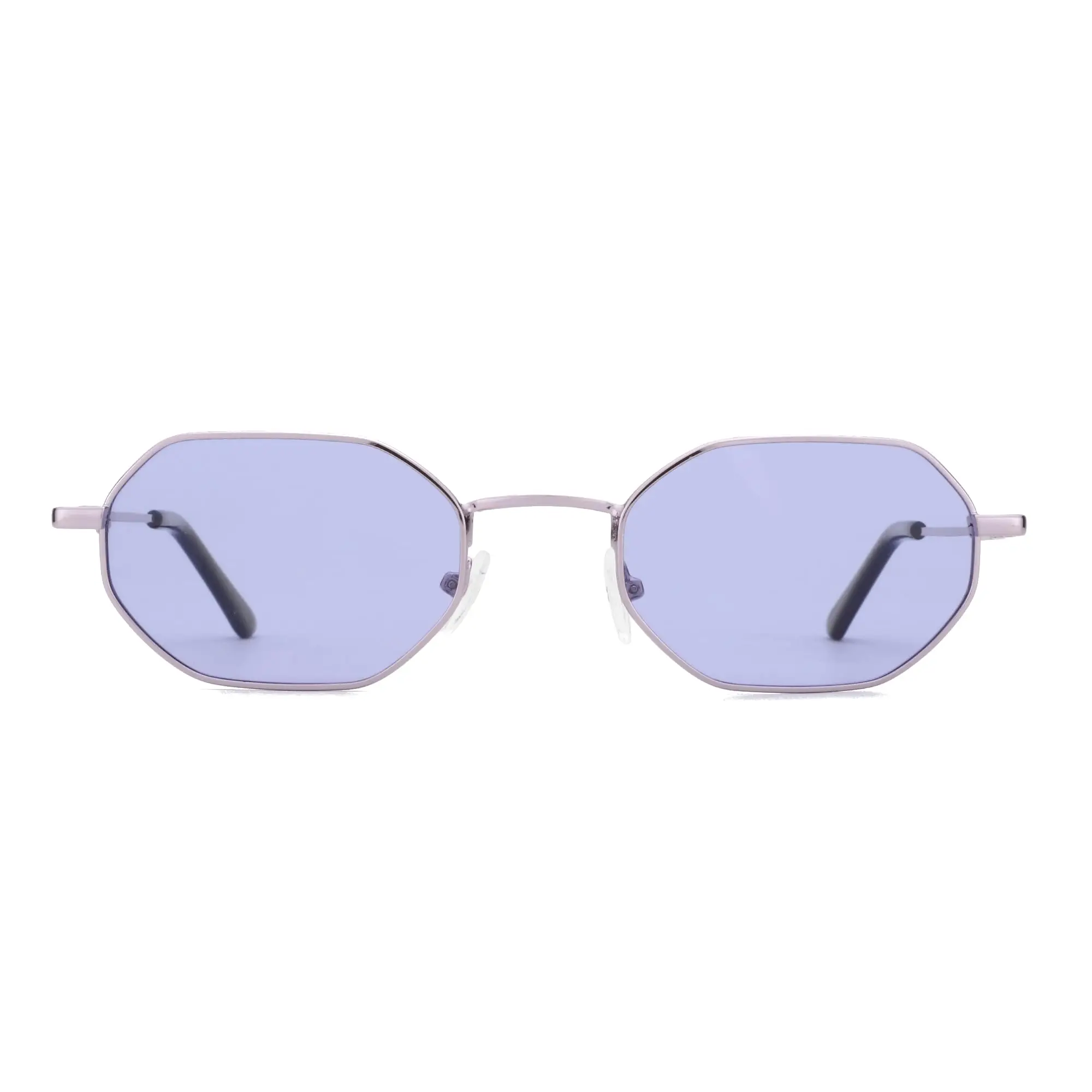 ?Purple Hexagonal Polarized Sunglasses for Men and Women HEXAGONAL FLAT LENSES Sunglasses in Rose Gold and Violet  main image 4