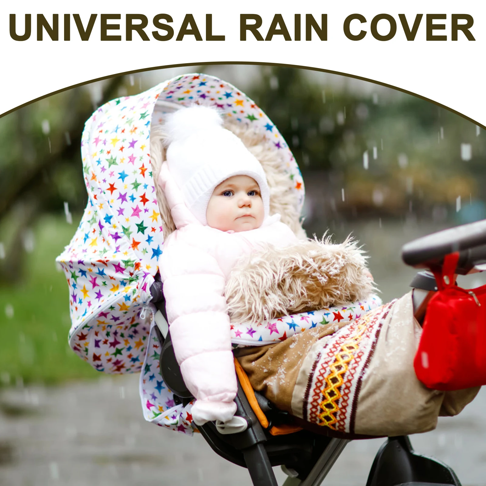 

Double Stroller Rain Cover Large Size Universal Eva Transparent Windproof Durable Baby Security Double Stroller Rain Cover