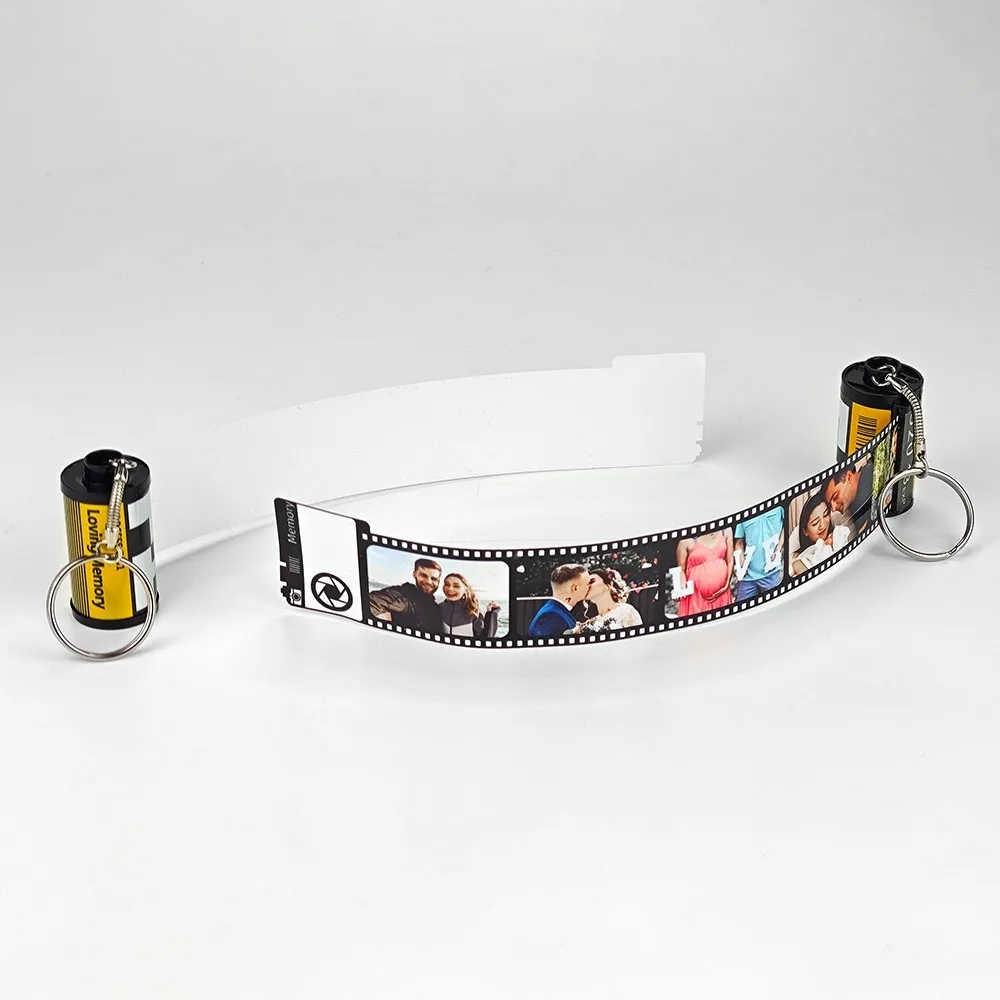 Dye Sublimation Heat Transfer Printing Keyring Double Sides DIY Blank Camera Film Keychain Record Life Creative