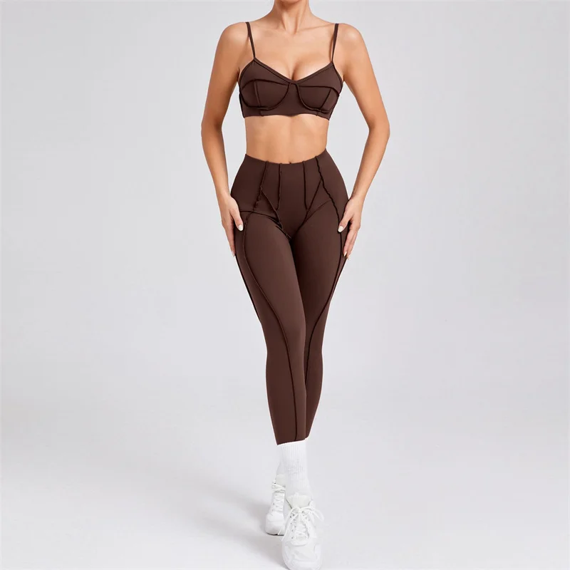 TRY TO BN Yoga Sets Sports Bra Women's Tracksuit Pants Fitness High Waist Leggings Body Shaping Workout Suits Tight Gym Clothing